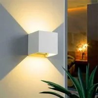 APPLIQUE CUBO LED 10W FARETTO LAMPADA PARETE MURO LUCE BIANCO CALDO 3000K