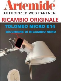 Artemide bicchiere di ricambio per Tolomeo micro E14 colore nero