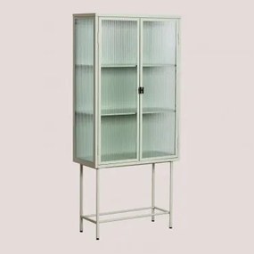 Vetrina verticale in metallo e vetro Celadon - Sklum