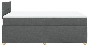 Giroletto a molle con materasso grigio scuro 120x200 cm tessuto