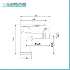 Miscelatore bidet monocomando in zinco cromato con piletta - Eden