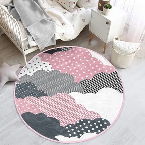 Tappeto per bambini rosa-grigio ø 80 cm Comfort - Mila Home