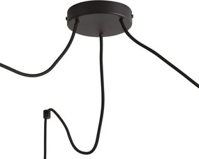 Lampada a sospensione retrò rossa con nero a 3 luci - Monti
