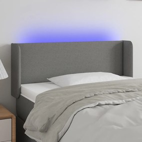Testiera A Led Grigio Scuro 83x16x78/88 Cm İn Tessuto /