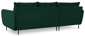 Divano angolare in velluto verde scuro (angolo sinistro) Vienna - Cosmopolitan Design