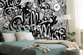 Carta da parati – Graffiti street art grigio