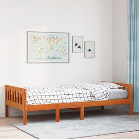 Letto bambini senza materasso marrone cera 80x200 cm legno pino