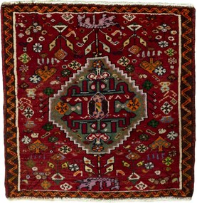 Shiraz Tappeto persiano 60x60 Rosso (Iran) Annodato A Mano