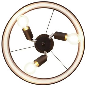 Lampadario a sospensione con supporto rigido HELEN 3xE27/15W/230V marrone/nero/oro