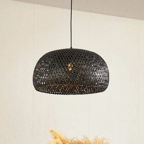 Lampada a sospensione Eskil Lindby, dimmerabile, Nero, Soggiorno / Sala da pranzo, bambù, Moderno, Lampada a sospensione