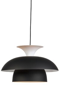 Lampada a sospensione rotonda moderna nera con bianco a 3 strati - Titus