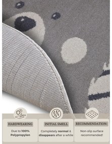 Tappeto grigio per bambini ø 140 cm Bear - Hanse Home