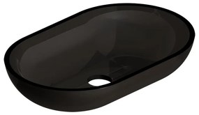 Lavabo da appoggio STEP/STAR ovale in vetro L 54 x H 11 x P 34.5 cm nero