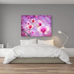 Quadro su tela, Astrazione dei fiori di orchidea  Dimensioni 120x80