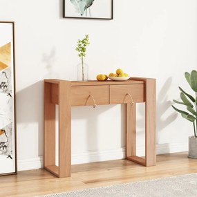 Tavolo Consolle 90x35x75 Cm İn Legno Massello Di Teak /