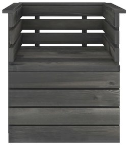 Set divani da giardino su pallet 5 pz legno pino grigio scuro