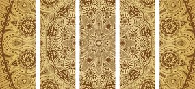 Quadri 5 pezzi – Mandala ornamentale con pizzo