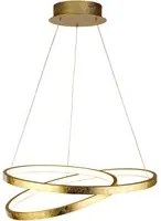 Lampadario Moderno Galleggiante Acciaio Oro Policarbonato Bianco Led 42,4W 3000K