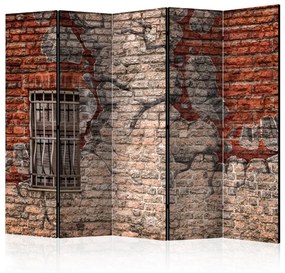 Paravento separè Rompi il muro II (5 parti) - murale urbano artistico con mattoni