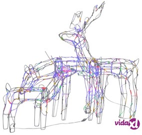 vidaXL Decorazioni di Natale a Forma di Renne 3 pz 229 LED