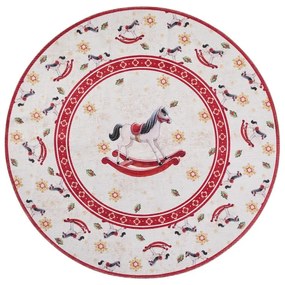 Tappeto rotondo rosso a tema natalizio ø 160 cm Toy's Delight Rocking Horse – Villeroy&amp;Boch