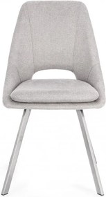 Set 2 Sedie 45x49,5x85 cm Kashar in Tessuto Grigio Chiaro...