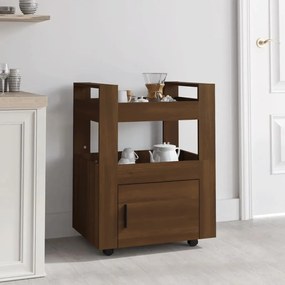 Carrello da cucina rovere marrone 60x45x80 cm legno multistrato
