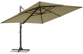 Ombrellone a palo laterale grigio Sombra NATERIAL L 285 x 400 cm con telo beige