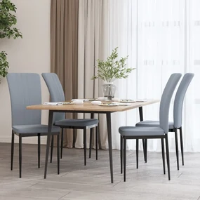 Sedie da pranzo 4 pz grigio chiaro in velluto