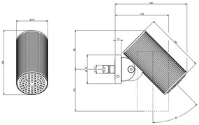 Soffione anticalcare doccia a parete orientabile funzione multi spray steel brushed 239 cesello Spotwater 57233 gessi