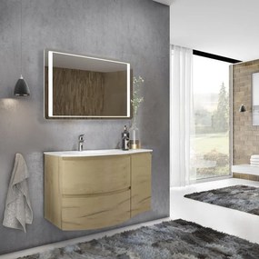 Mobile da bagno sospeso sotto lavabo L 70 x H 45 x P 46 cm marrone, 2 cassetti Armonia