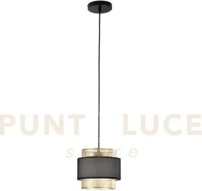 Lampadario a sospensione lounge singolo pendente oro e nero in meta...