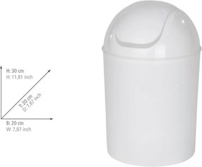 Cestino per la spazzatura bianco lucido in acciaio inox 6 l Economic – Wenko