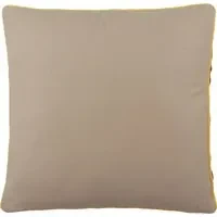 Cuscino divano 45x45 cm tortora con bordo giallo