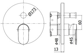 Paffoni Candy Cabox015 Parte Esterna Miscelatore doccia ad Incasso Con Deviatore Cromo