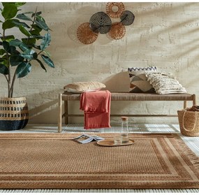 Tappeto per interni ed esterni in colore naturale 200x290 cm Layla Border - Flair Rugs