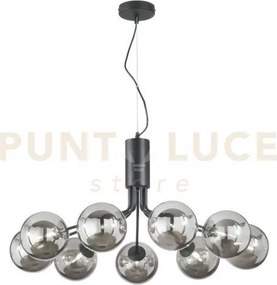 Lampadario a sospensione honey nera 9 luci attacco g9 83,4x41x161cm...