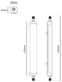 Plafoniera LED 18W 60cm IP65 con LED SAMSUNG - No Flickering
