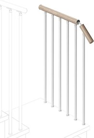 Balaustra in kit IRIS Gala in legno bianco, corrimano in legno bianco, L 120 cm fissaggio a pavimento