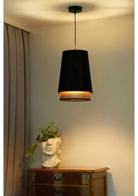Duolla - Lampadario a sospensione con filo BELL SHINY 1xE27/15W/230V diametro 25 cm nero/rame