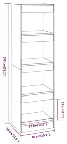 Libreria/Divisorio Grigio Cemento 40x30x135 cm