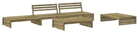 Set divani da giardino 5pz con cuscini legno impregnato di pino