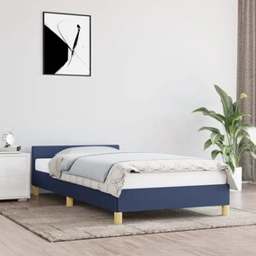 Giroletto Con Testiera Senza Materasso Blu 80x200 Cm Tessuto /