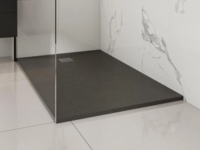 Piatto per doccia da posare o da incasso con sifone 140 x 90 cm in Resina Nero - MIRNOSA