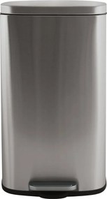 Cestino per la spazzatura color argento opaco in acciaio con pedale 50 l Akira – Spirella
