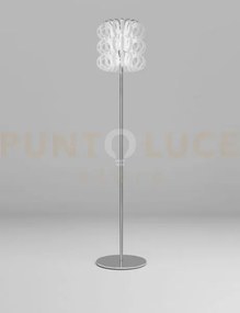 Ecos lampada da terra 35 bianco rigadin cromo lucido 1 luce attacco...