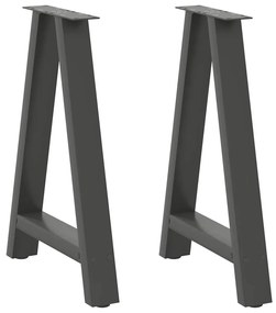 Gambe Tavolino Caffè A A 2 Pz Antracite 50x(72-73)cm İn Acciaio /