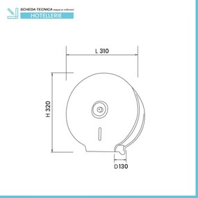 Distributore carta igienica per rotolo 400 mt in acciaio inox satinato