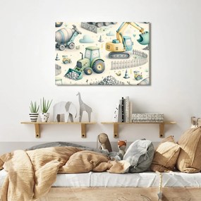 Quadro su tela – Macchine allegre in cantiere