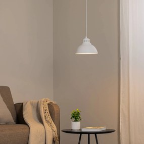 Luminex Lampada a sospensione Sven, a 1 luce, bianco, acciaio, E27